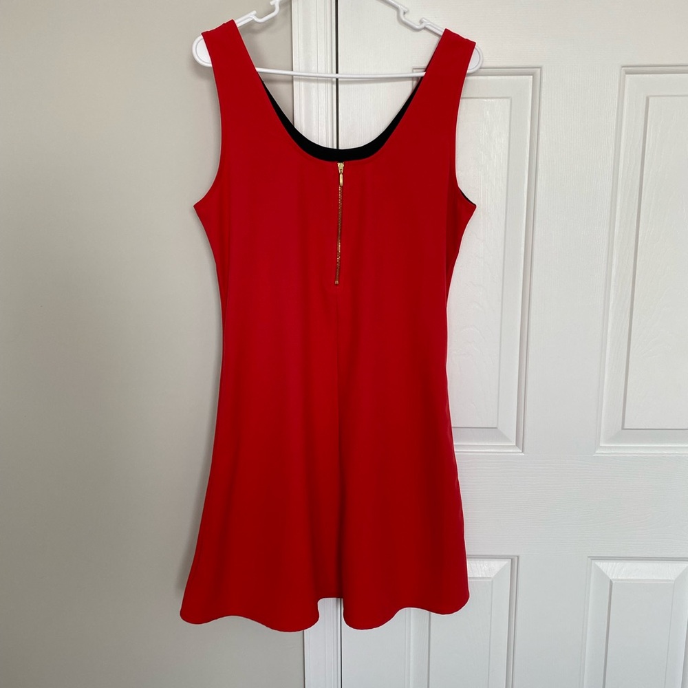 Desigual Vibrant Red Mini Dress with Artistic Detail - NWOT Size 10 - Picture 3 of 9